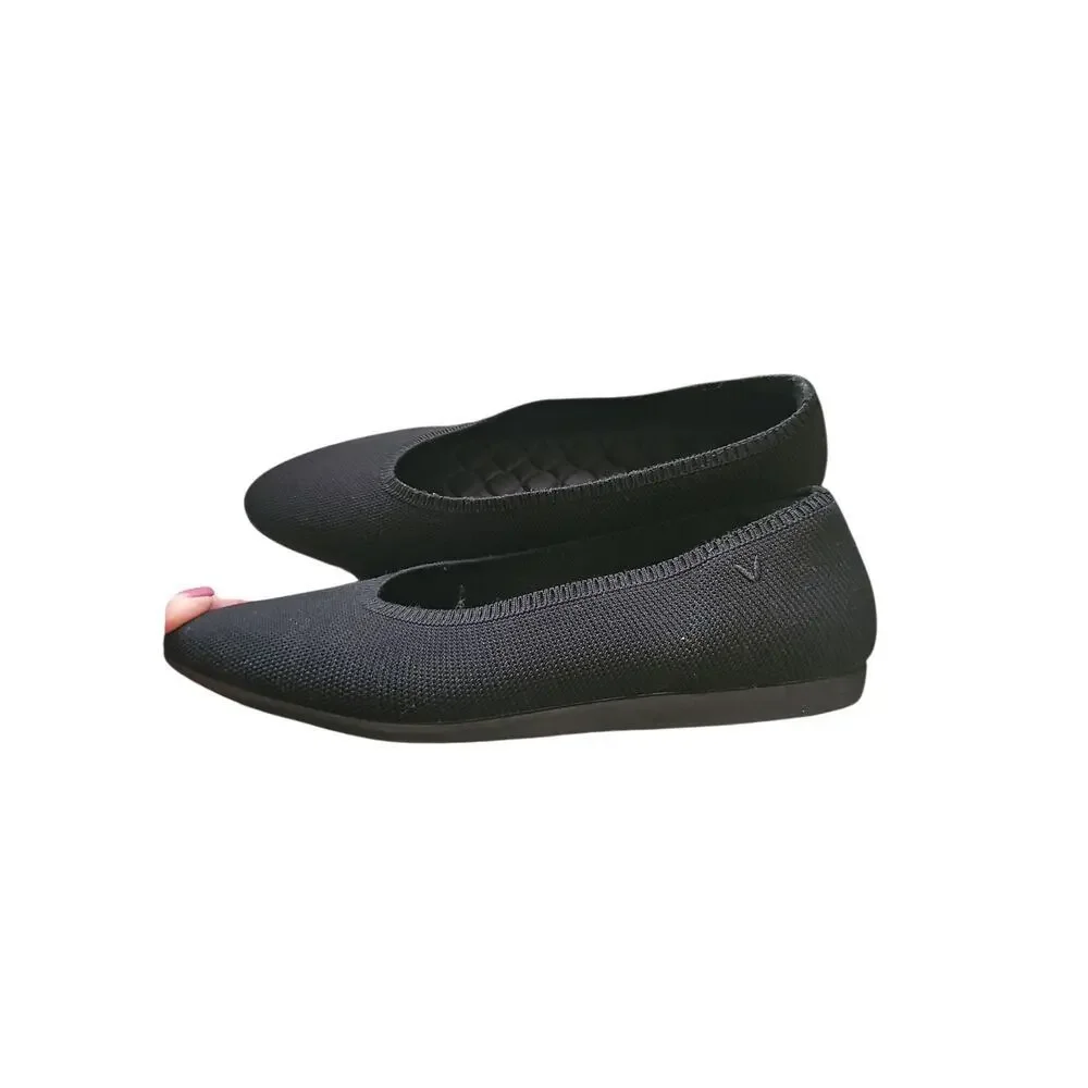 Viviaa 43 Pointed-Toe Ballet Flats Aria 5° black washable shoes sz 11 $129